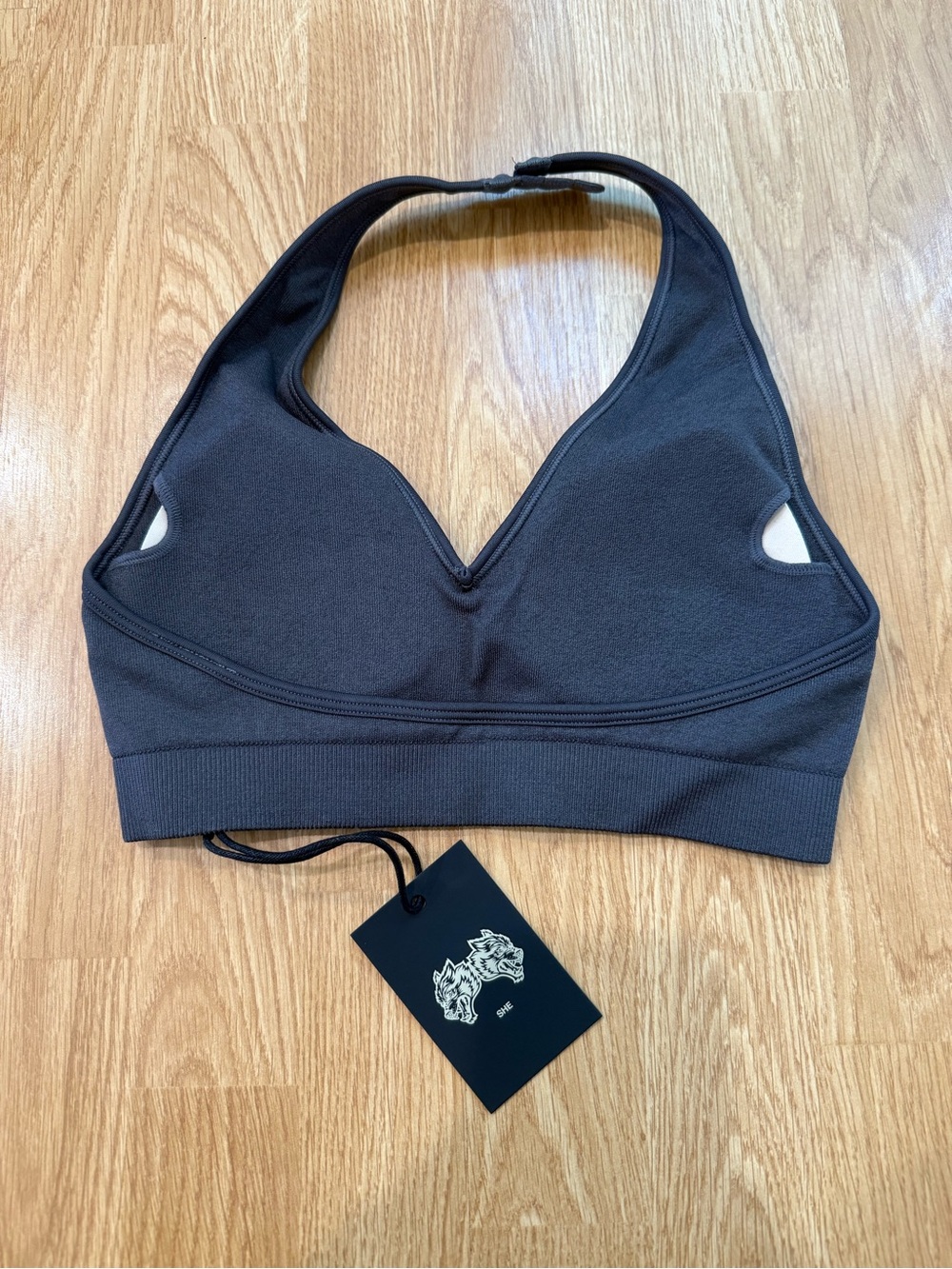 NWT Darc Sport IYKYK Everson Seamless Halter Bra Wolf Gray Small - Picture 2 of 5
